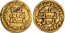 ISLAMIC, Umayyad Caliphate. temp. 'Abd al-Malik ibn Marwan, AH 65-86 / AD 685-705. Dinar (Gold, 19 mm, 4.25 g, 7 h), no mint name, AH 79 = AD 698/9. I...