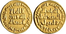 ISLAMIC, Umayyad Caliphate. temp. 'Abd al-Malik ibn Marwan, AH 65-86 / AD 685-705. Dinar (Gold, 19 mm, 4.24 g, 6 h), no mint name, AH 80 = AD 699/700....