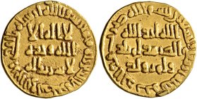 ISLAMIC, Umayyad Caliphate. temp. al-Walid I ibn 'Abd al-Malik, AH 86-96 / AD 705-715. Dinar (Gold, 20 mm, 4.23 g, 7 h), no mint name, AH 94 = AD 712/...