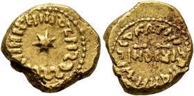 ISLAMIC, Umayyad Caliphate. temp. al-Walid I ibn 'Abd al-Malik, AH 86-96 / AD 705-715. Solidus (Gold, 14 mm, 4.27 g), Latin legends. Uncertain mint in...