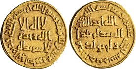 ISLAMIC, Umayyad Caliphate. Temp. Hisham ibn 'Abd al-Malik, AH 105-125 / AD 724-743. Dinar (Gold, 20 mm, 4.23 g, 6 h), no mint name, AH 111 = AD 729/7...
