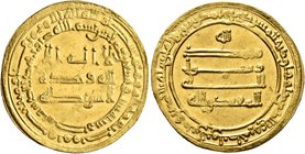 ISLAMIC, 'Abbasid Caliphate. Al-Muqtadir, second reign, AH 296-317 / AD 908-929. Dinar (Gold, 24 mm, 4.09 g, 2 h), citing the caliph al-Muqtadir, Misr...