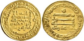 ISLAMIC, 'Abbasid Caliphate. Al-Muqtadir, second reign, AH 296-317 / AD 908-929. Dinar (Gold, 22 mm, 4.17 g, 12 h), citing the caliph al-Muqtadir and ...