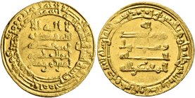 ISLAMIC, 'Abbasid Caliphate. Al-Muqtadir, second reign, AH 296-317 / AD 908-929. Dinar (Gold, 22 mm, 4.00 g, 2 h), citing the caliph al-Muqtadir and t...