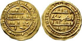 ISLAMIC, Arabia. Sulayhids. al-Mukarram Ahmad ibn 'Ali, AH 473-484 / AD 1081-1091. Dinar (Gold, 22 mm, 2.47 g, 11 h), 'Adan, date illegible. SICA X, 4...