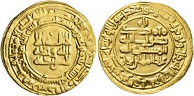 ISLAMIC, Persia (Pre-Seljuq). Samanids. Nuh II ibn Mansur, AH 365-387 / AD 976-997. Dinar (Gold, 23 mm, 3.87 g, 8 h), Nishapur, AH 373 = AD 982/3. Alb...