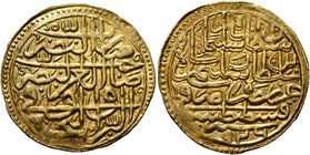 ISLAMIC, Ottoman Empire. Sulayman II Qanuni ('the Lawgiver'), AH 926-974 / AD 1520-1566. Sultani (Gold, 22 mm, 3.52 g, 10 h), Qustantiniya, AH 926 = A...