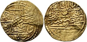 ISLAMIC, Ottoman Empire. Sulayman II Qanuni ('the Lawgiver'), AH 926-974 / AD 1520-1566. Sultani (Gold, 20 mm, 3.28 g, 4 h), Halab, AH 926 = AD 1520. ...