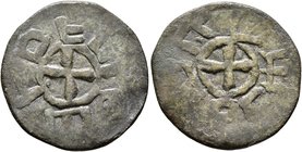 ARMENIA, Cilician Armenia. Baronial. Roupen I, 1080-1095. Pogh (Bronze, 23 mm, 4.17 g). ՌաԻԲԷՆ ('Roupen' in Armenian) Cross. Rev. Ծաղա այ ('servant of...