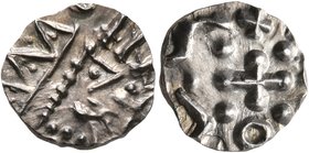 BRITISH, Anglo-Saxon. Continental Sceattas. Circa 715-750. Sceatt (Silver, 11 mm, 0.87 g), Struck under Radbod, King of Frisia, Mint in southern Frisi...