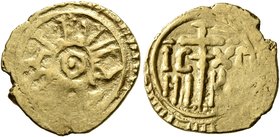 ITALY. Sicilia (Regno). Ruggero II, 1130-1154. Tarì (Gold, 13 mm, 1.20 g), Palermo. Pellet in circle; around circle, 'al-malik Rujjar al-mu‘tazz billa...