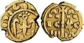 ITALY. Sicilia (Regno). Federico I (Federico II, Sacro Romano Impero), 1198-1250. Tarì (Gold, 11 mm, 1.68 g, 2 h), uncertain mint, possibly Brindisi. ...
