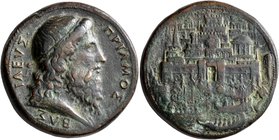PADUAN MEDALS. 'Medallion' (Bronze, 37 mm, 44.23 g, 1 h), by Alessandro Cesati (1500-1564), on King Priamos of Troy. A later aftercast. ΒAΣΙΛEYΣ - ΠΡI...