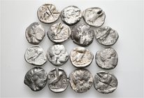 A lot containing 15 silver coins. All: Athens Tetradrachms. Fine to about very fine. LOT SOLD AS IS, NO RETURNS. 15 coins in lot.