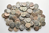 A lot containing 95 bronze coins. All: Judaea. About fine to about very fine. LOT SOLD AS IS, NO RETURNS. 95 coins in lot.