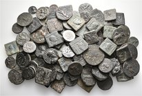 A lot containing 1 silver and 117 bronze coins. All: Bactria. Fine to very fine. LOT SOLD AS IS, NO RETURNS. 118 coins in lot.