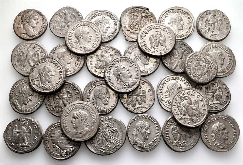 A lot containing 31 billon coins. All: Mid third century Tetradrachms from Antio...