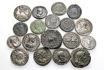 A lot containing 3 silver and 15 bronze coins. All: Roman Imperial. About very fine to good very fine. LOT SOLD AS IS, NO RETURNS. 18 coins in lot.