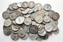 A lot containing 7 silver and 63 bronze coins. All: Roman Imperial Antoniniani. Fine to very fine. LOT SOLD AS IS, NO RETURNS. 70 coins in lot.
