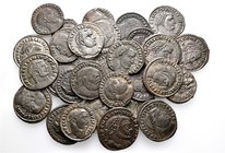 A lot containing 30 bronze coins. All: Roman Imperial Folles. Very fine to good very fine. LOT SOLD AS IS, NO RETURNS. 30 coins in lot.