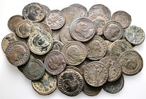 A lot containing 45 bronze coins. All: Late Roman Folles. Fine to very fine. LOT SOLD AS IS, NO RETURNS. 45 coins in lot.