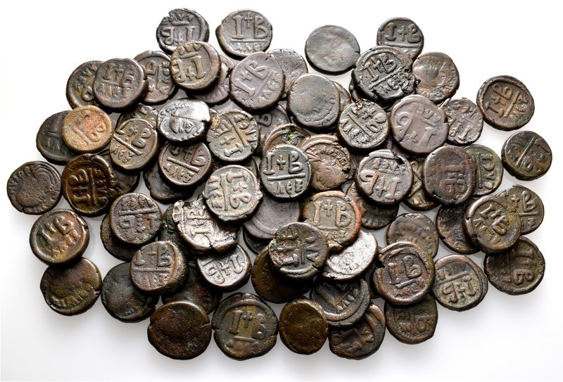 A lot containing 77 bronze coins. All: Byzantine Folles from Alexandria. About f...