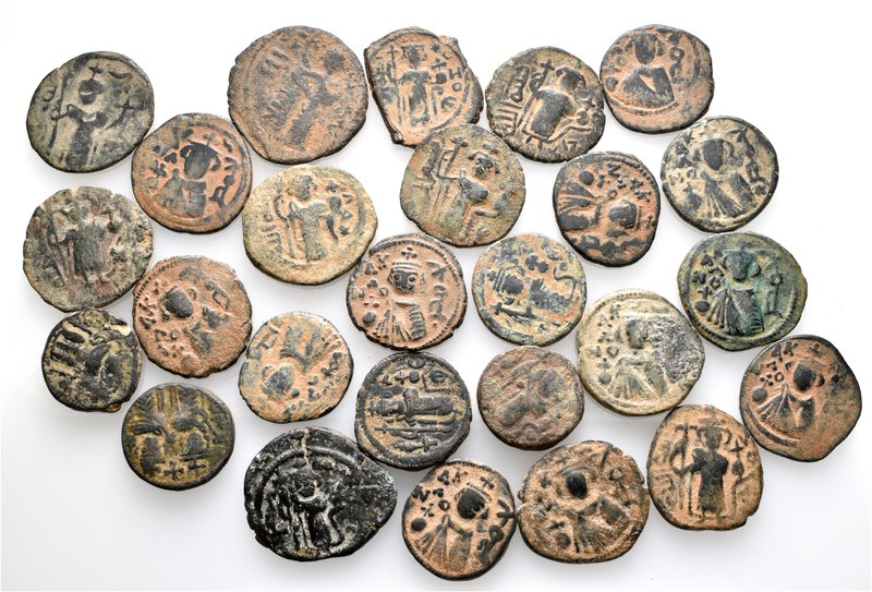 A lot containing 26 bronze coins. All: Arab-Byzantine Folles. About fine to very...