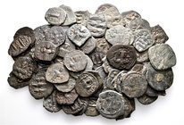 A lot containing 62 bronze coins. All: Arab-Byzantine. Fine to very fine. LOT SOLD AS IS, NO RETURNS. 62 coins in lot.