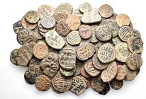 A lot containing 104 bronze coins. All: Islamic. Fine to good very fine. LOT SOLD AS IS, NO RETURNS. 104 coins in lot.