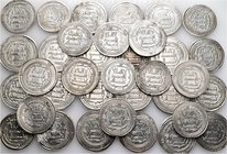 A lot containing 35 silver coins. All: Islamic Dirhams. Very fine to good very fine. LOT SOLD AS IS, NO RETURNS. 35 coins in lot.