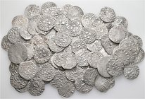 A lot containing 90 silver coins. All: Medieval. Fine to very fine. LOT SOLD AS IS, NO RETURNS. 90 coins in lot.