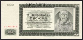 Bohemia & Moravia 1000 Korun 1942 Specimen

P# 14s; № Gc 073844; UNC; Large Banknote