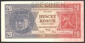 Czechoslovakia 20 Korun 1926 Specimen

P# 21s; UNC
