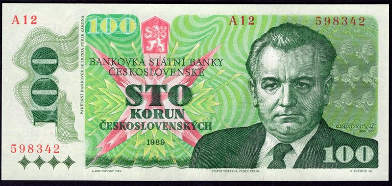 Czechoslovakia 100 Korun 1989

P# 97; # A 12 598342; UNC