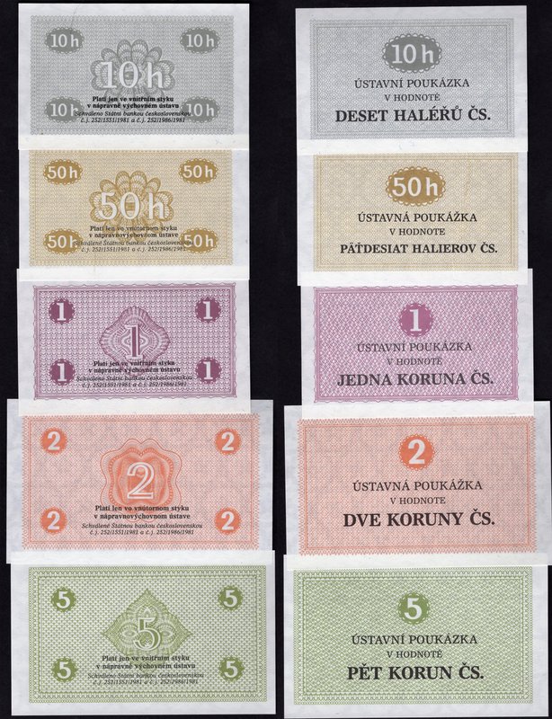 Czechoslovakia Lot of 9 Vouchers "Ústavní Poukázky"

10 50 Haleru 1 2 5 10 20 ...