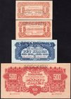 Czechoslovakia Lot of 4 Banknotes

1 Koruna, 5 & 500 Korun 1944; UNC
