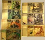 Slovakia Full Set of 7 Gold Plated Banknotes

20 50 100 200 500 1000 5000 Korun 1995-2006 (ND)