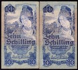 Austria Lot of 2 Banknotes

10 Schillings 1933