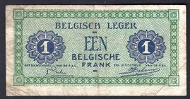 Belgium 1 Franc 1946

P# M1a; VF