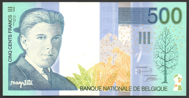 Belgium 500 Francs 1998 RARE

P# 149; № 41301353328; UNC; "Rene Magritte"; RAR...