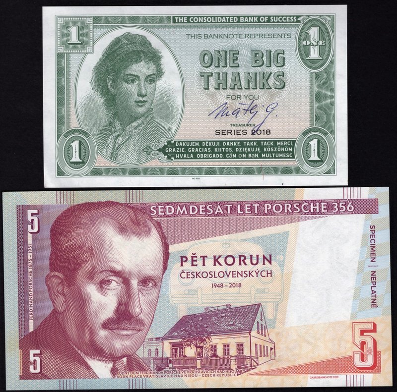 Europe Germany & Great Britain Lot of 2 Banknotes

5 Schilling 2019 Specimen (...