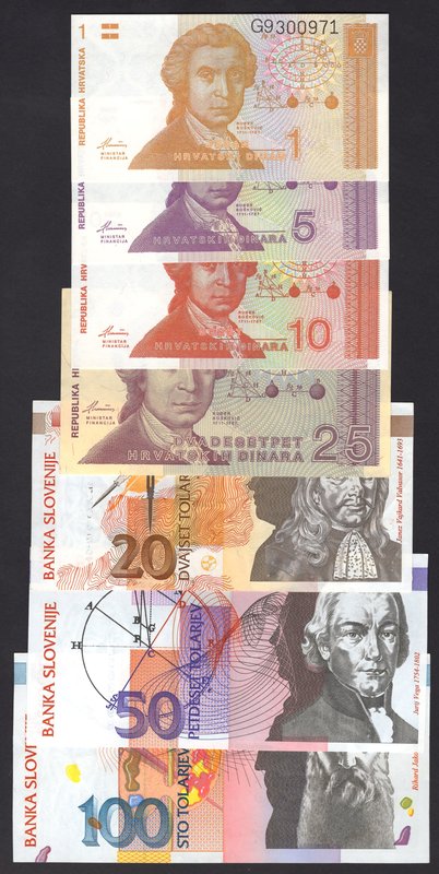 Europe Lot of 7 Banknotes

Croatia 1 5 10 25 Dinara 1991 & Slovenia 20 50 100 ...
