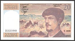 France 20 Francs 1980

P# 151a; № V.006 222390; UNC-; "Claude Debussy"