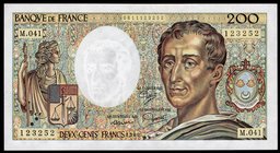 France 200 Francs 1986 RARE

P# 155; № 0811123252; aUNC; "Montesquieu"; RARE!