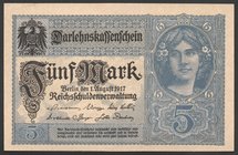 Germany - Empire 5 Mark 1917 8 Digit

P# 56b; № O17786700; AUNC