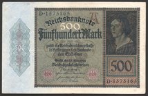 Germany - Weimar Republic 500 Mark 1922

P# 73; № D1575165