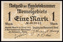 Germany - Weimar Republic Memel 1 Mark 1922 Notgeld

P# 2; #402043; UNC