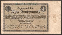 Germany - Weimar Republic 1 Rentenmark 1923 Rare

P# 161; № D10149099