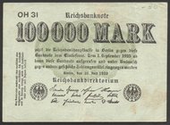 Germany - Weimar Republic 100000 Mark 1923

P# 91a; № OH31