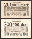 Germany - Weimar Republic 200000 Mark 1923 2 Types

P# 100
